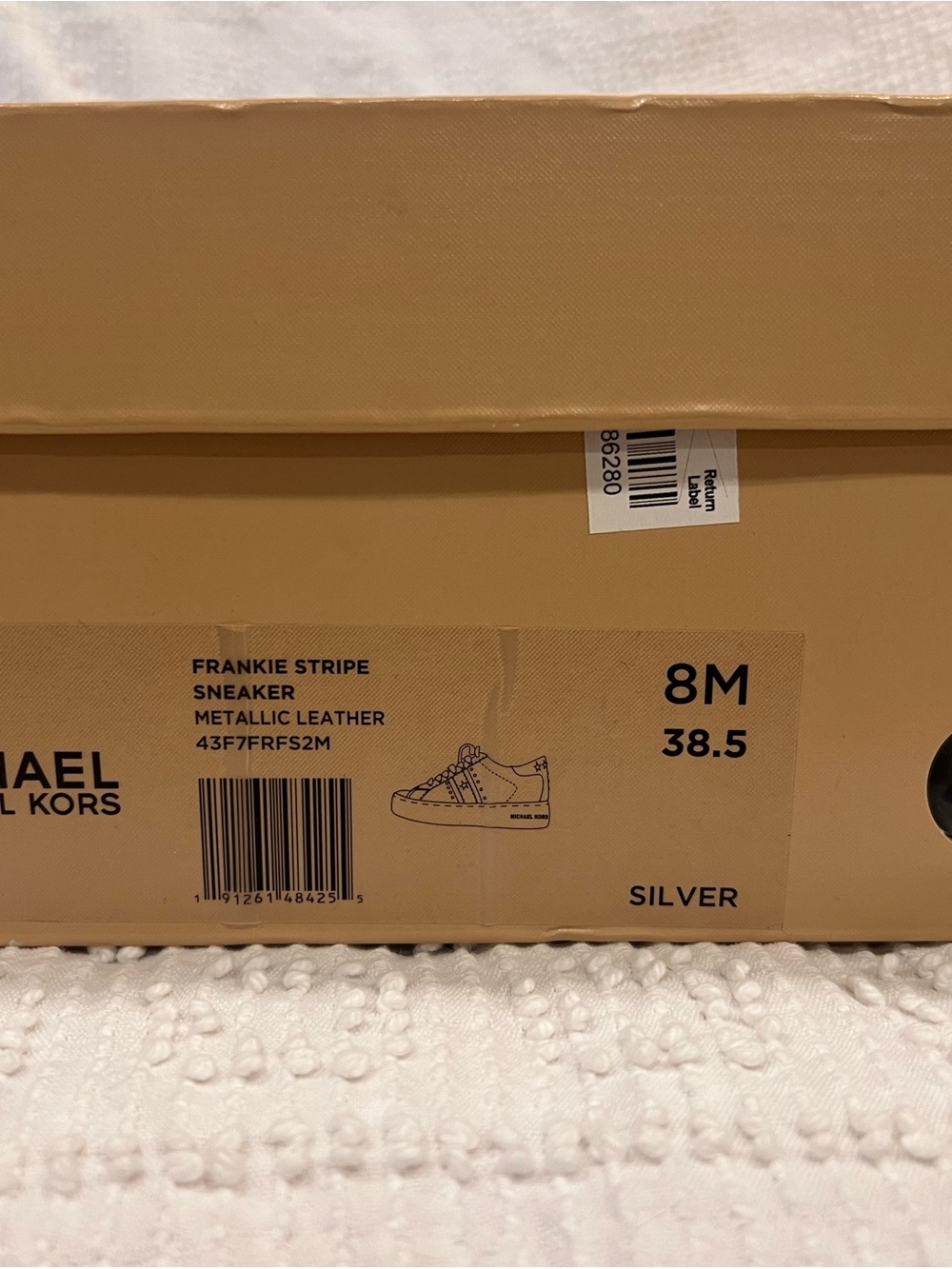 Michael Kors Frankie Silver and White Low-Top Star Accent Sneakers - Picture 5 of 5